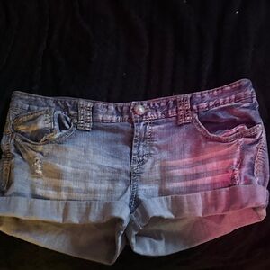 Maurices Distressed Blue Jean Shorts